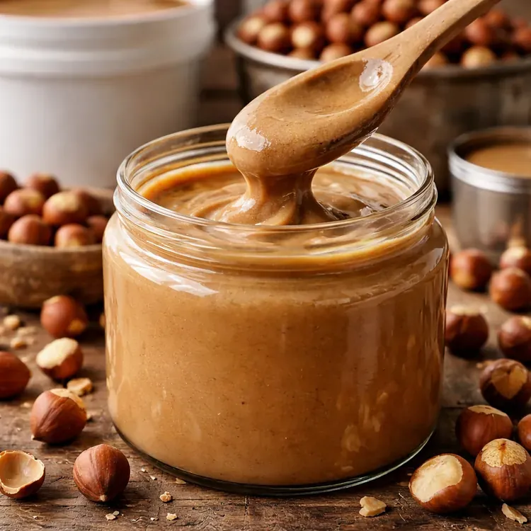 Illustration de pâte / purée de noisette